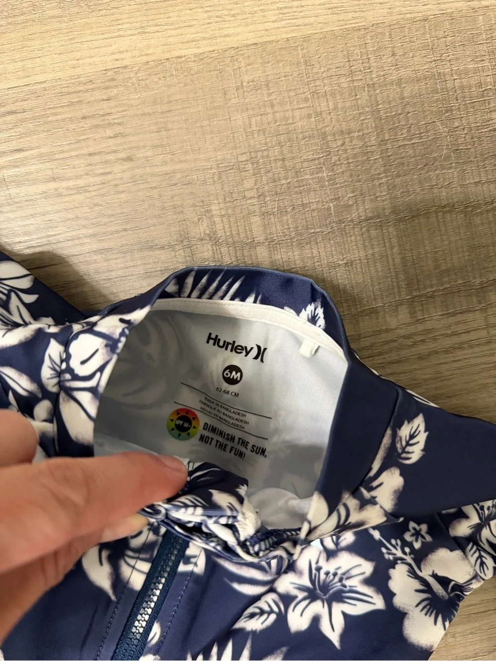 Baby Hurley Navy Blue Floral Rash Guard Swimsuit